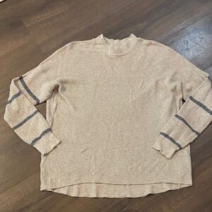 American Eagle Outfitters Beige Ribbed Mock Neck Sweater
